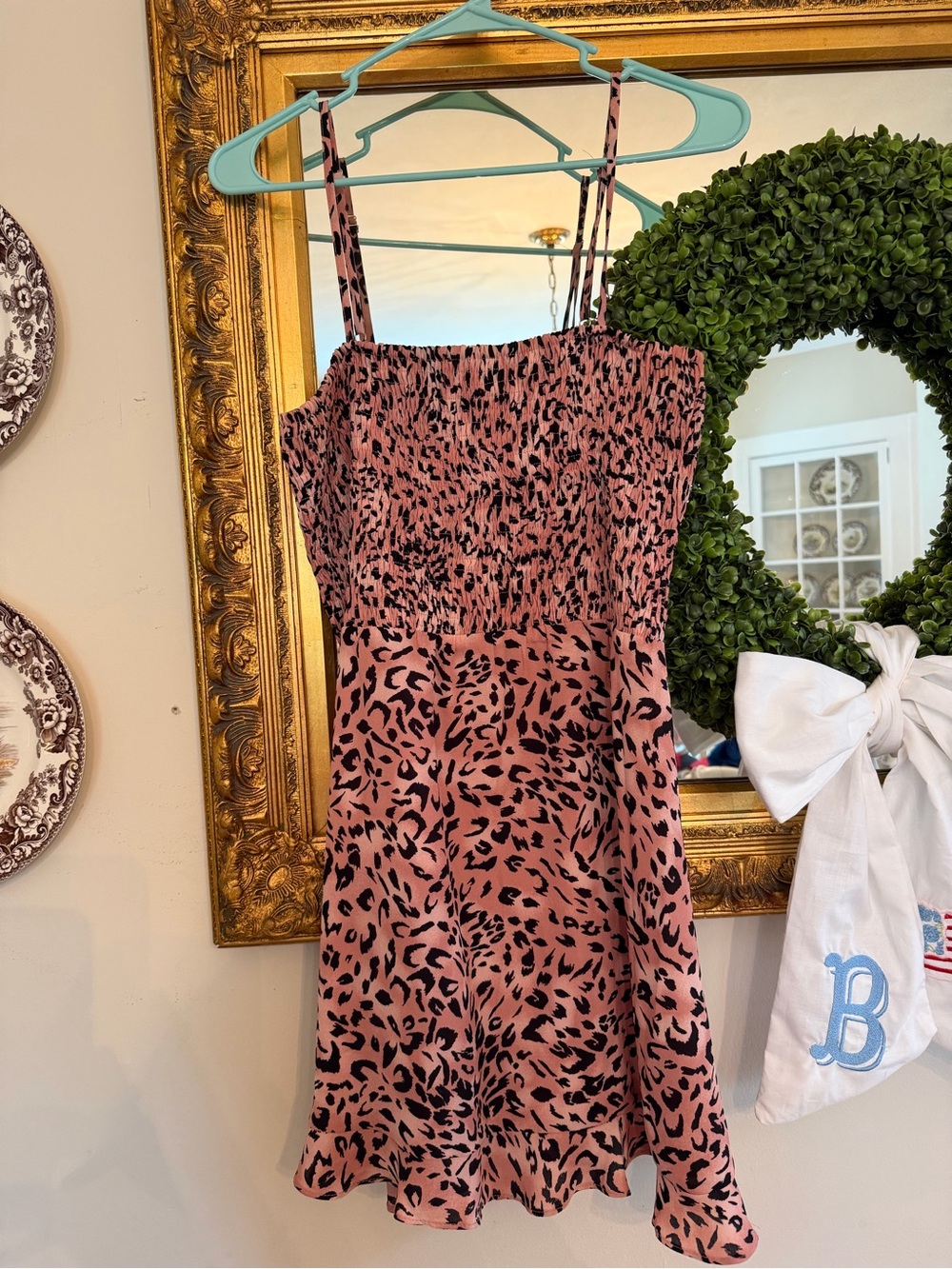 Buddy Love Pink and Black Animal Print Mini Dress